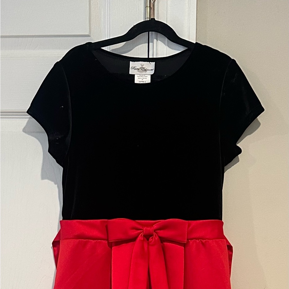 🎀 Rare Editions Girls’ Holiday Dress – Size 16 – Velvet & Embroidered Roses 🎀